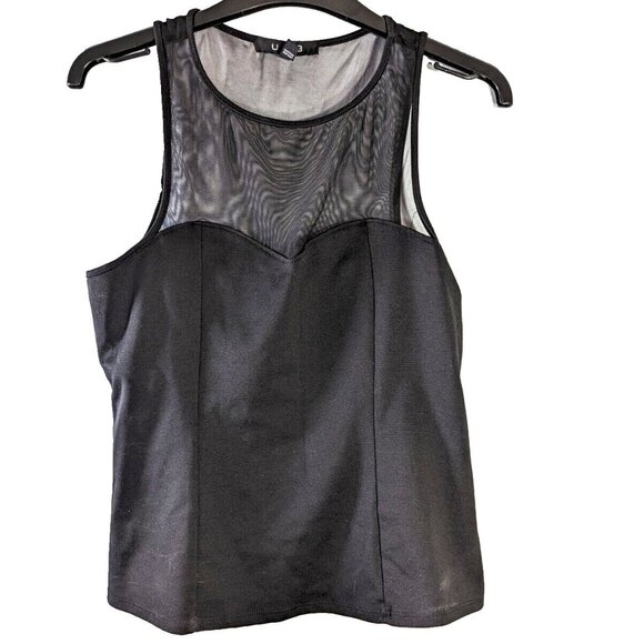 U 2 B Woman’s Mesh Top Black Tank Camisole Top Large (L) - Picture 8 of 8